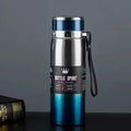 Thermos Bottle 1L Thermal Water Bottle Stainless Steel Insulated Cup Gradient Color Lid Strap Travel Outdoor Sports Wholesale