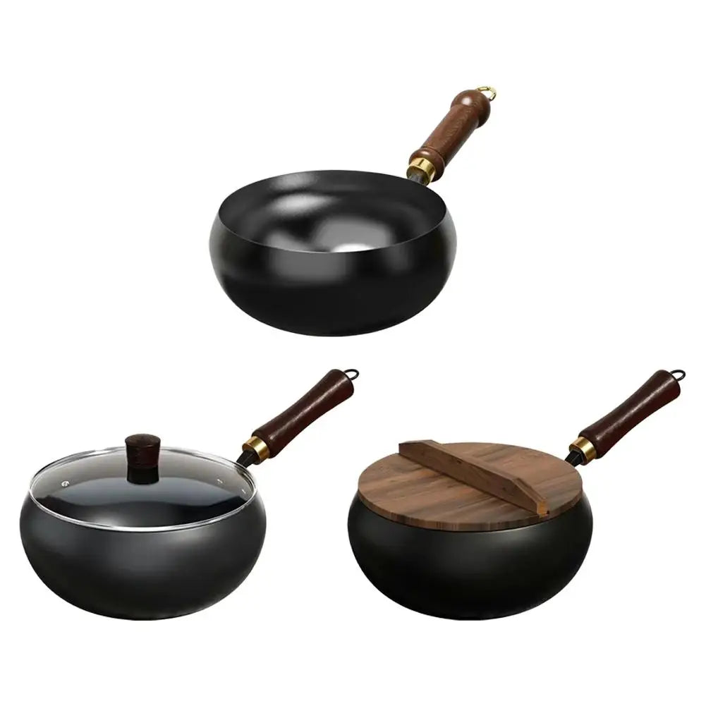 Chinese Style Non-stick Coating Frying Wok Pan Household Sistering Milk Stew Small Iron Pot Kitchen Utensils Tools