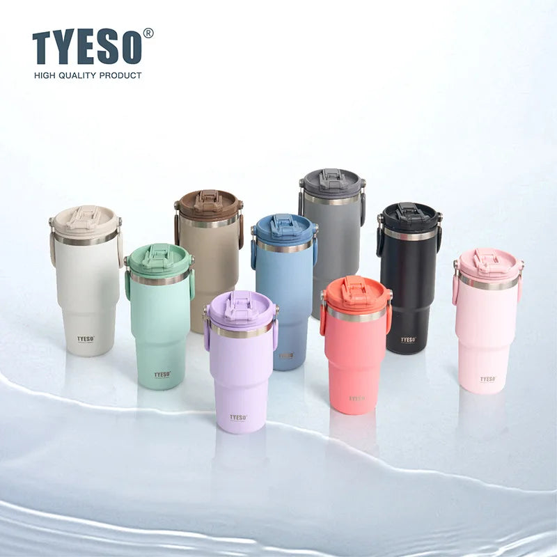 TYESO 600/900/1200ML Stainless Steel Double Walled Vacuum Water Bottle Travel Coffee Mug Tumbler Thermo Bottle Insulated Cup