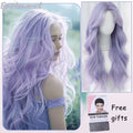 22Inch Sea Blue Color Synthetic Wigs Middle Part Long Natural Wavy Hair Wig For Women Cosplay Drag Queen Party Heat Resistant