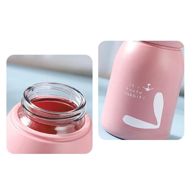 1 Pc 320ml Mini Portable Thermal Cup - Cute Leakproof Glass Vacuum Insulated Flask, Water Bottle for Girls & Kids Daily Drink