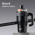 TKK 800ml/1200ml SUS316 Ceramic Coating Vacuum Cup, with Straw and Tea Strainer Vacuum Insulated Large Capacity Water Bottle