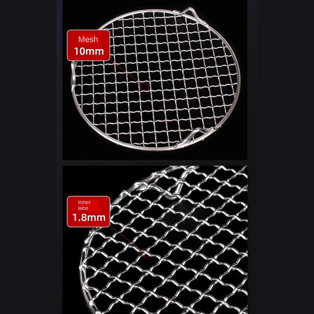 Portable Round Air Fryer Rack Stackable with Foot Grid Grill Stainless Steel Cooling Rack Home Kitchen Oven Steamer Cooker