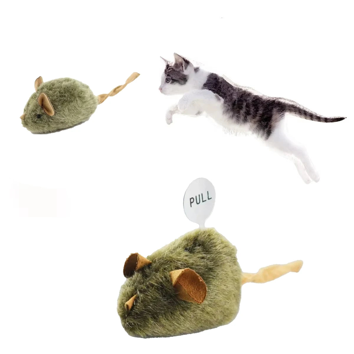 Cat toy, realistic squeaking mouse, sensor-activated sound, plush little mouse, self-entertaining and entertaining cat toy