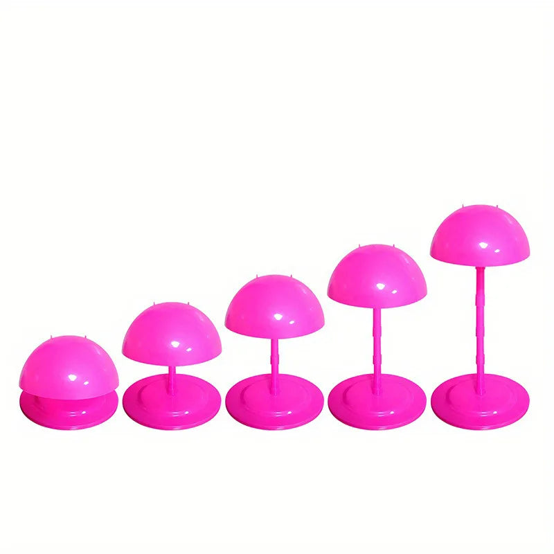 Wigs & Hat Display Stands Mushroom Bracket Plastic Portable Wig Display Stands Black Pink White Adjustable Wig Stand