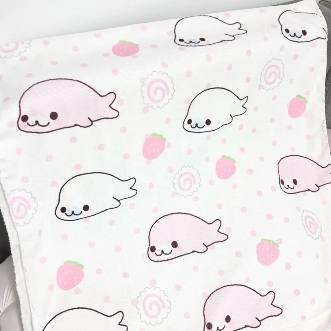 Sesame baby seal cute bed blanket flannel sherpa dormitory nap sofa autumn and winter warm blanket