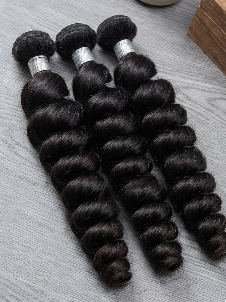 Wiglovie Loose Wave Human Hair Bundle 15A Human Hair Brazilian Raw Curly 1/2/3/4 Pcs Bundles Extensions Deals Weft Tissage