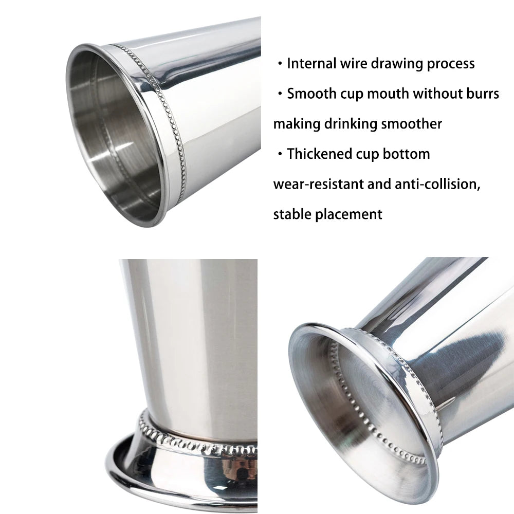 380ml Cocktail Mug Mint Julep Cups Stainless Steel Bar Martini Mojito Cocktail Beer Cup Mug Metal Beer Juice Glass Drinking Cups