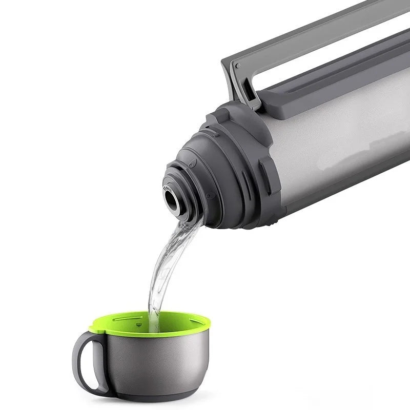 Pure Titanium Thermos Kettle 1.8L Large Capacity Double Layer Vacuum Drinkware Travel Flask Hot Water Bottle