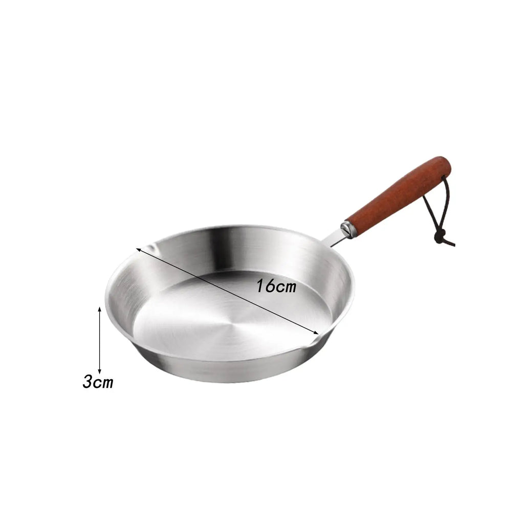 Stainless Steel Frying Pan Kitchen Cookware Ergonomic Handle Cooking Pan Egg Frying Pan Nonstick for All Stovetops Travel Rvs