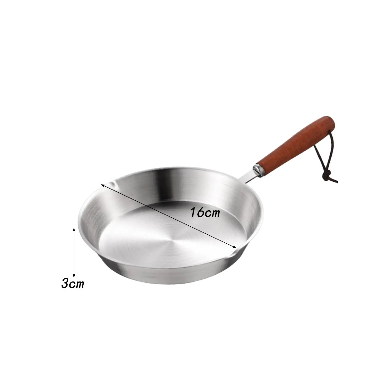 Stainless Steel Frying Pan Kitchen Cookware Ergonomic Handle Cooking Pan Egg Frying Pan Nonstick for All Stovetops Travel Rvs