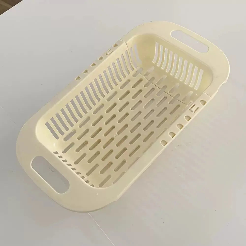 Kitchen Retractable Sink Rack Plastic Sink Organizer Rack Household Dishware Drain Basket