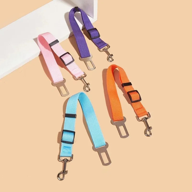 Dog Car Seat Belt Safety Protector Travel Pets Accessories Dog Leash Collar Breakaway Solid Car Harness