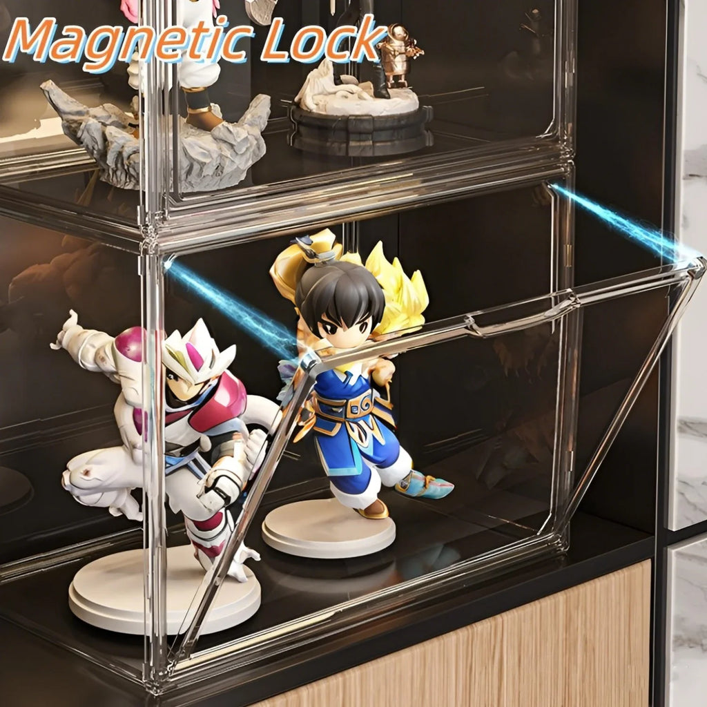 1pc/3pcs Clear Large Capacity Storage Box Organizer For Figures Acrylic Box Blind Box Makeup Toy Showcase Organizer For Bag