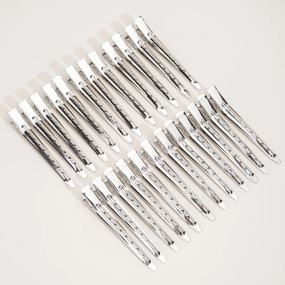 Duck Billed Long Hair Sectioning Clips Stainless Steel Hair Accessories 24 pcs Home Hair Clips Set for Women Styling Sectioning