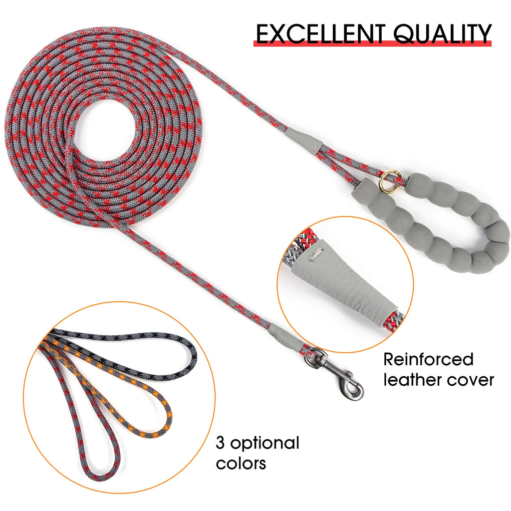 1.2M/1.8M/3M/5M Long Reflective Dog Leash Pet Lead for All Size Dogs Small Medium Large Breeds Reliable Pet Accessory