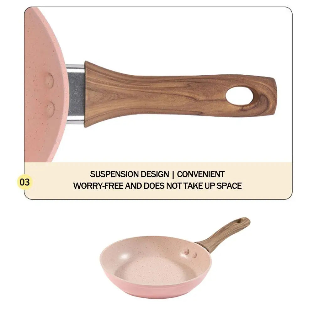 Non-Stick Pan Durable Stone Frying Wok Pan Home Steak Skillet Pancake fried induction cooker gas stove Cookware Set for Kitchen