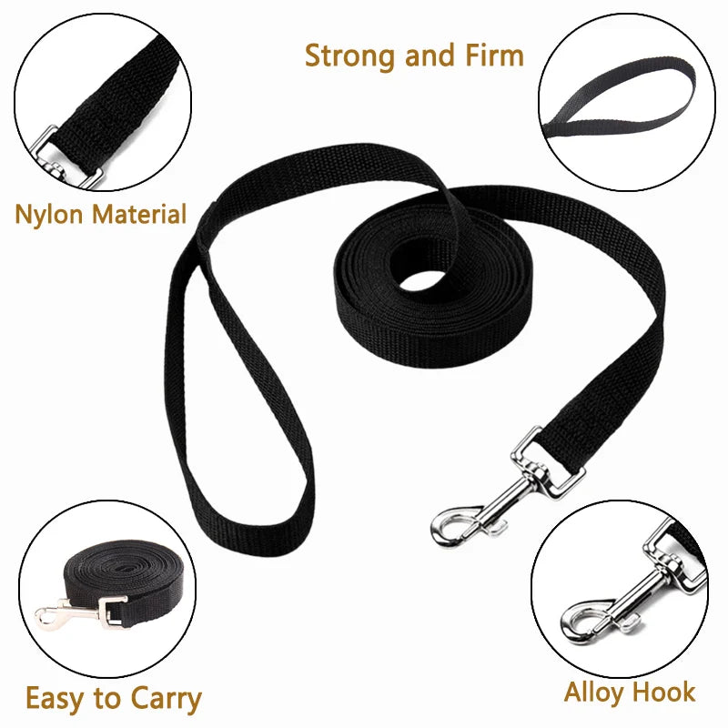 10m 15m Big Dog Leash for Small Large Dogs Outdoor Hiking Puppy Solid Nylon Traction Rope Golden Retriever Labrador Pet Supplies