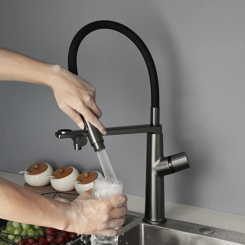 ZAPPO Kitchen Faucet with Separate Drinking Water Pull Out Kitchen Sink Faucet Single Handle Faucet Mixer with Pull Down Sprayer