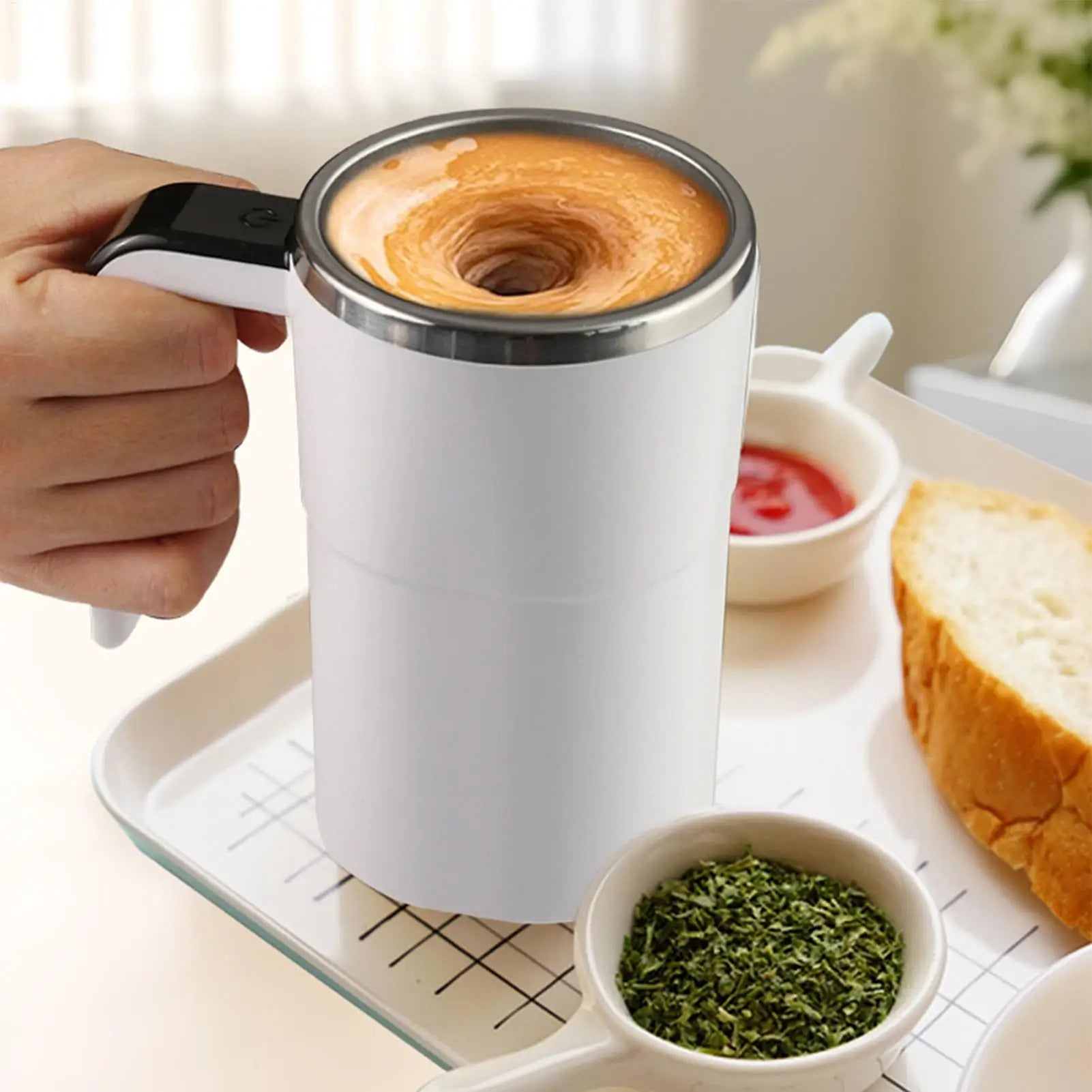 Self Stirring Mug Automatic Mixing Coffee Cup 380ml Heat Resistant Coffee Mug Hot Chocolate Cocoa Drinkware for Home Office