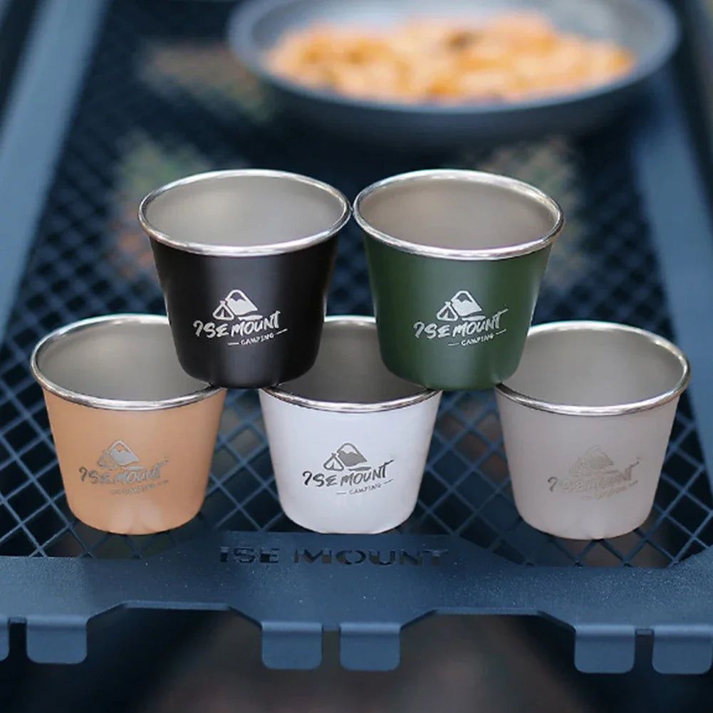 50ML Mini Coffee Mug Household Wine Cup 304 Stainless Steel Beer Mug Stackable Lightweight Pint Cup Portable Metal Tea Cup