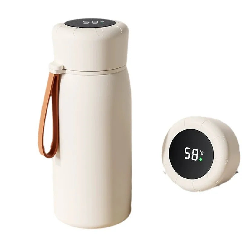 Smart Thermos Vacuum Insulated Bottle with Temperature Display 316 Stainless Steel Thermal Mug for Coffee Tea Includes Infuser