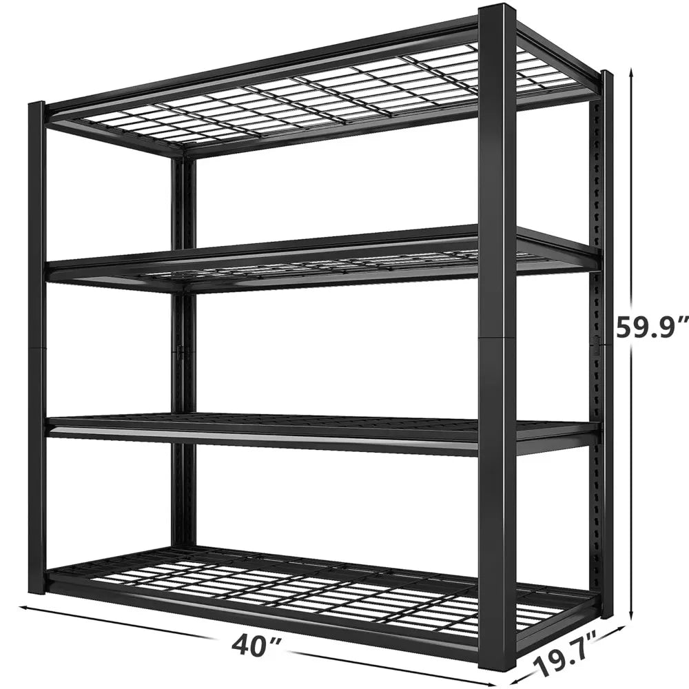 40" W Storage Shelves 2200LBS Garage Shelving Heavy Duty Metal Shelving Adjustable Metal Shelves Industrial 4 Tier, Customized