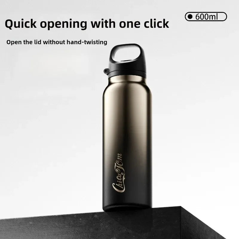 One Touch Open Lid Stainless Steel Vacuum Water Bottle for Outdoor Sports Cycling Car Leakproof Cold Drink Insulated Sport