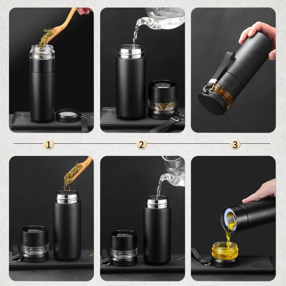 Multi-functional outdoor tea-water separation insulated cup, 316 stainless steel water cup, household thickened cup, tea cup