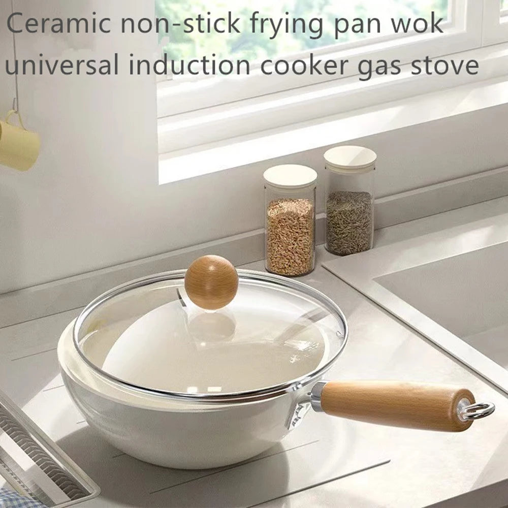 Ceramic Non-Stick Pan Frying Pan Wok Pan Home Steak Skillet Pancake Fried Induction Cooker Gas Stove Special Saucepan Nonstick