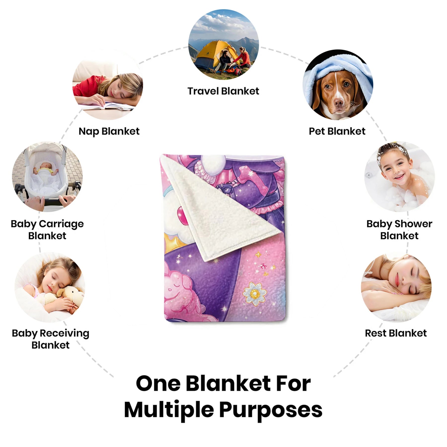 Kuromi Lolita Style Cartoon Blanket Cute Girlish Heart Flannel Throw Blanket Nap Blanket For Home Office Travel All-season Use