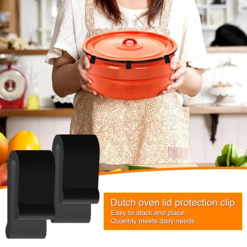 8PCS Oven Lid Flexible Bumper Protector Clips Food grade silicone cookware clip for Cookware Protectors for Oven Pots
