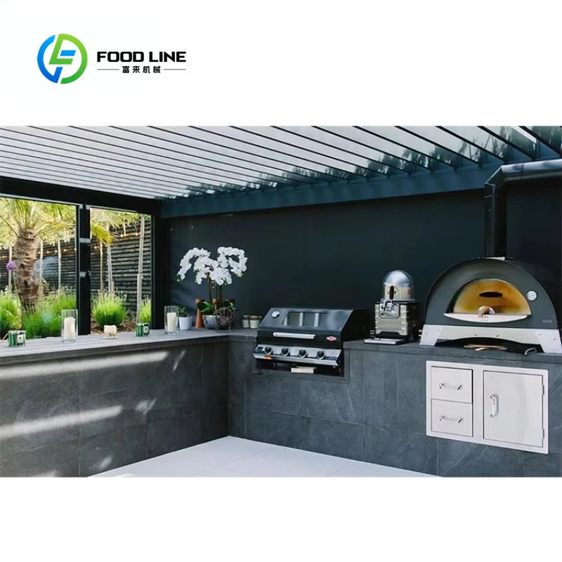 Customized 304 Stainless Steel Outdoor Kitchen Set With Cabinets And Gas Grill For Backyard Garden Patio Bbq Party Cooking