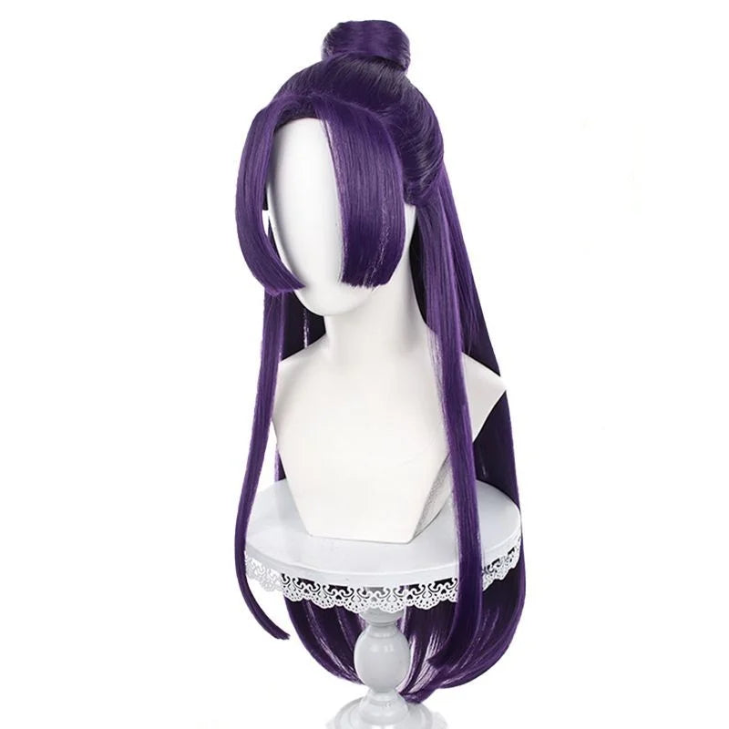 Anime Jinshi Cosplay Wig 85cm Long Dark Purple Wig Kusuriya no Hitorigoto Wig Heat Resistant Synthetic+Free Wig Cap