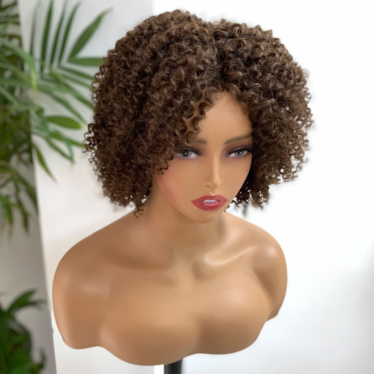 Curly Pixie Cut Wigs Water Curly Pixie Cut Human Hair Wigs Full Machine Human Hair Wig Colored Machine Wigs Glueless Wig HairUGo