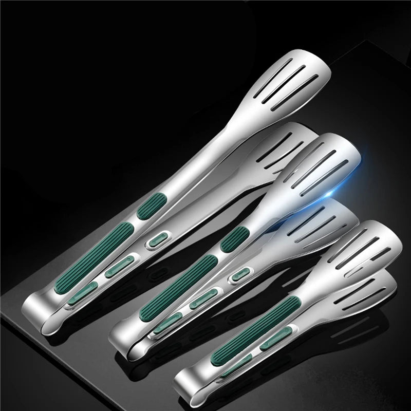 1pc Non Slip Stainless Steel Food Tongs Meat Salad Bread Clip Barbecue Grill Buffet Clamp Cooking Tools Kitchen Accessories