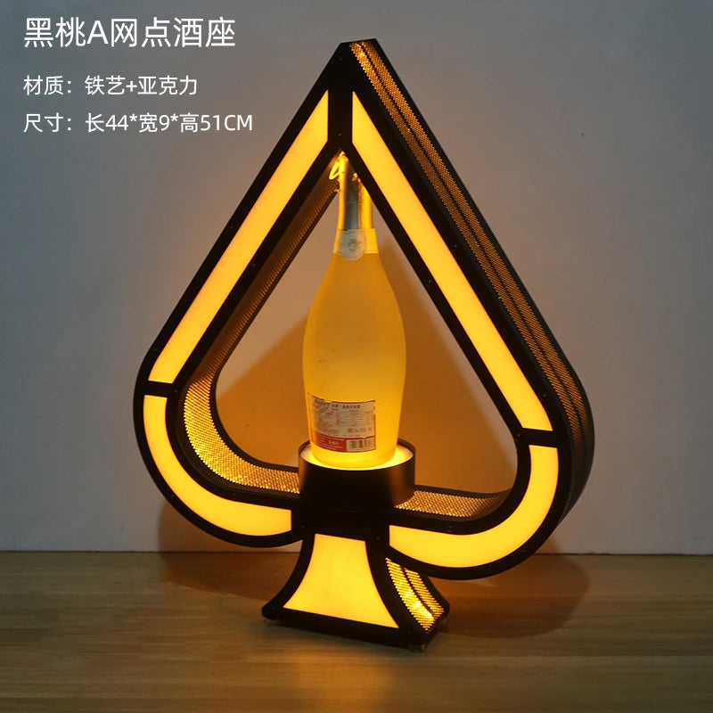 Bar Luminousspades A bottle presenter, Night VIP Champagne Bottle Display Stand, Bar Nightclub KTV Bottle Display Decor