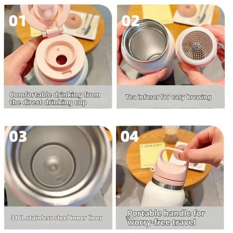 One Touch Open Lid Stainless Steel Vacuum Water Bottle for Outdoor Sports Cycling Car Leakproof Cold Drink Insulated Sport