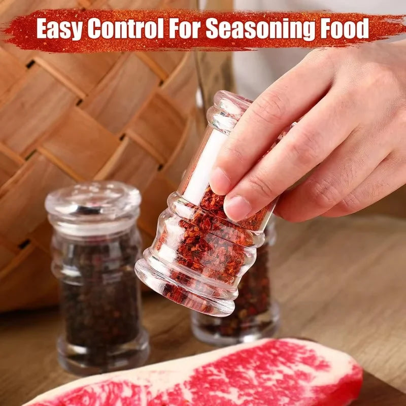 Transparen Spices Bottles Salt Pepper Shakers Acrylic Barbecue Seasoning Jars Condiment Box Home Kitchen Powder Storage Can