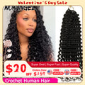 Deep Wave Feather Crochet Human Hair Tight Curly Pre-Separated Knotless Crochet Human Hair Extensions With Loop For Braiding