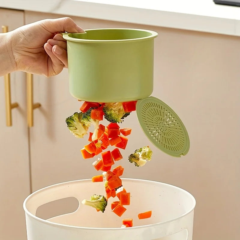 Hanging Sink Basket Button Drain Storage Split Filter Basket 1 Second Install for Kitchen Bathroom Space Saving Durable Plastic