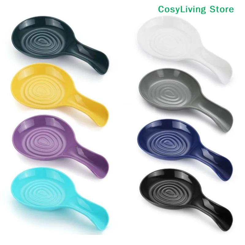 Heat-Resistant Spoon Rest Large Spoon Holder Cooking Spoon Rest Plastic Coffee Spoon Holder Dishwasher Safe Spoon Rest