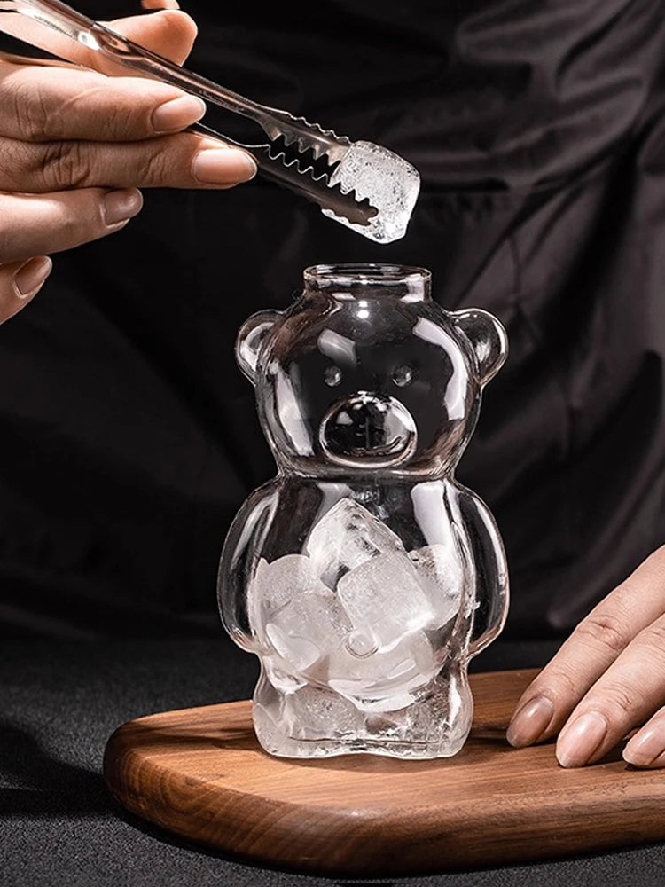 300ml Creative Bear High Borosilicate Glass Cup With Straw Clear Juice & Cocktail Glass Heat-resistant Milk Coffee Cup For Home