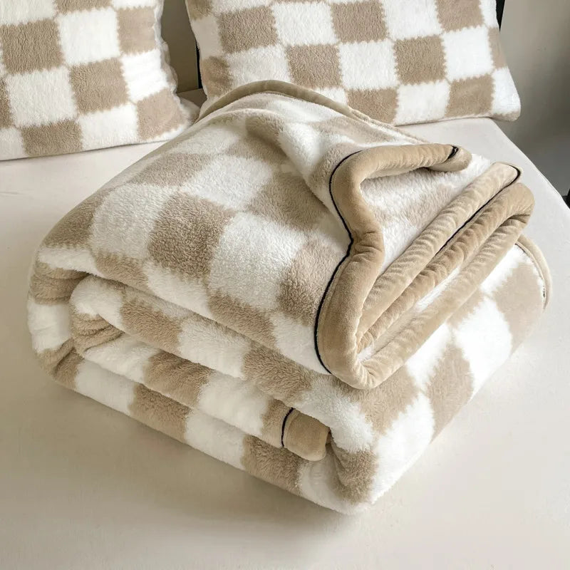 New Shumian velvet thickened warm coral velvet blanket, milk velvet long velvet light luxury blanket blanket