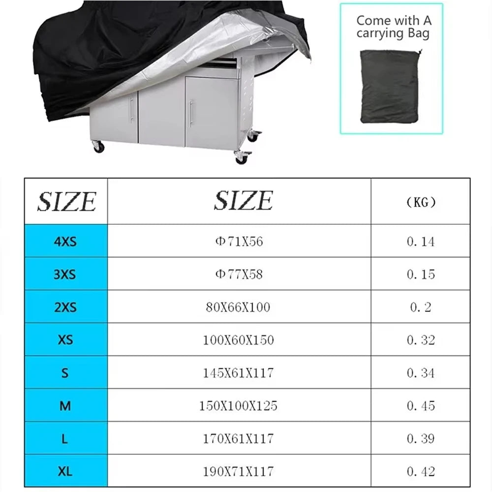 8 Size BBQ Cover Outdoor Dust Waterproof Weber Heavy Duty Grill Cover Rain Protective Outdoor Barbecue Cover Round