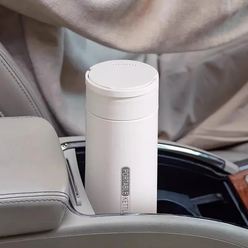 4 Gears 100℃ Boiling Water Electric Heating Water Cup 12V Car Travel Portable Leak proof Coffee Milk Tea Warm Kettle Bottle 0.5L