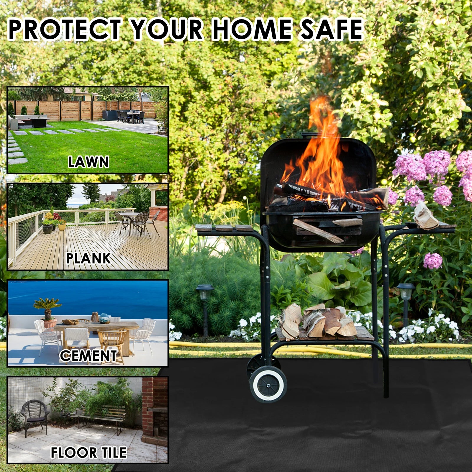 BBQ Mat Non-stick Grill Mat Heat Resistant Fireproof Grill Mat Outdoor Baking Kitchen Barbecue Tool Cooking Reusable Grill Pads