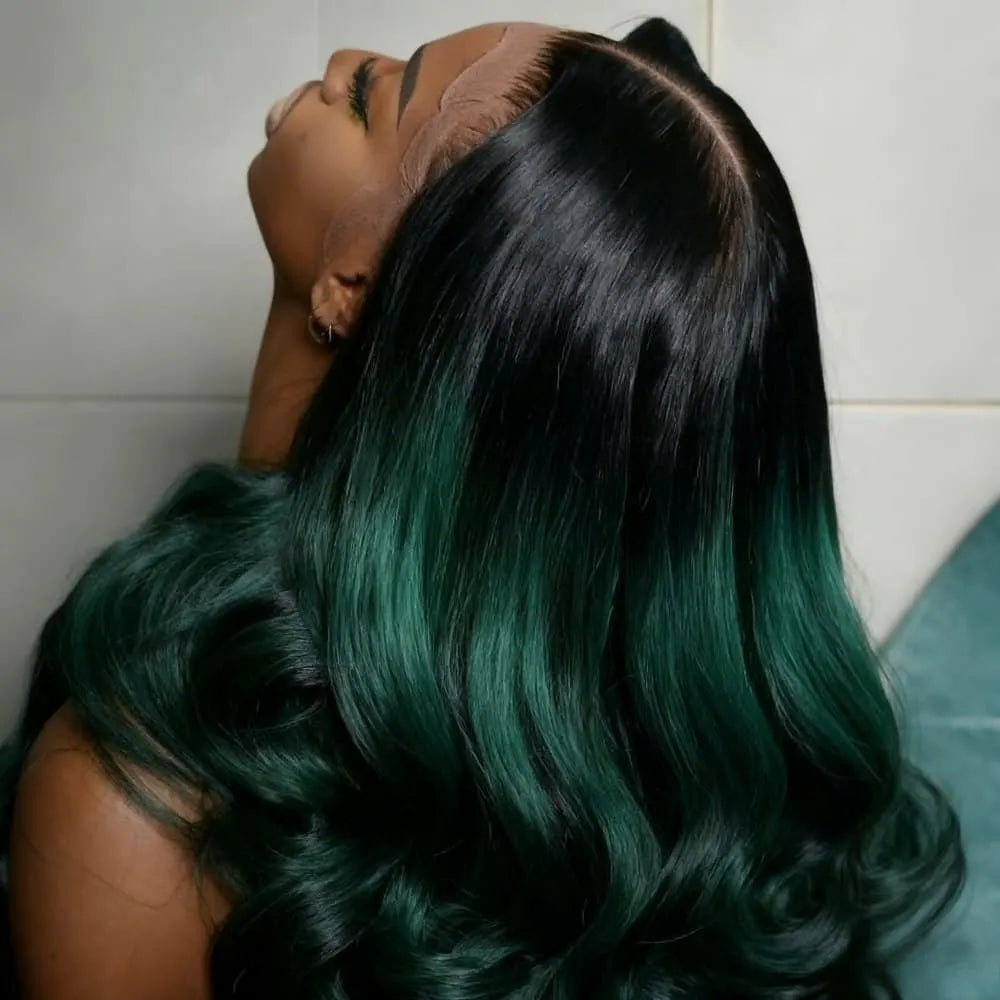 Green Body Wave Lace Front Wig Human Hair 13x4 HD Lace Front Wig Human Hair 200 Density Lace Front Wig Human Hair for Women