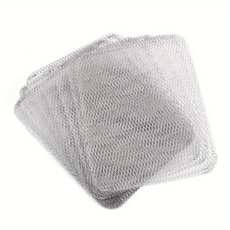 10PCS / Set Stainless Steel Barbecue Grid Disposable Non-stick Tray Barbecue Liner for Camping Picnic Home Meat Fish BBQ Mat