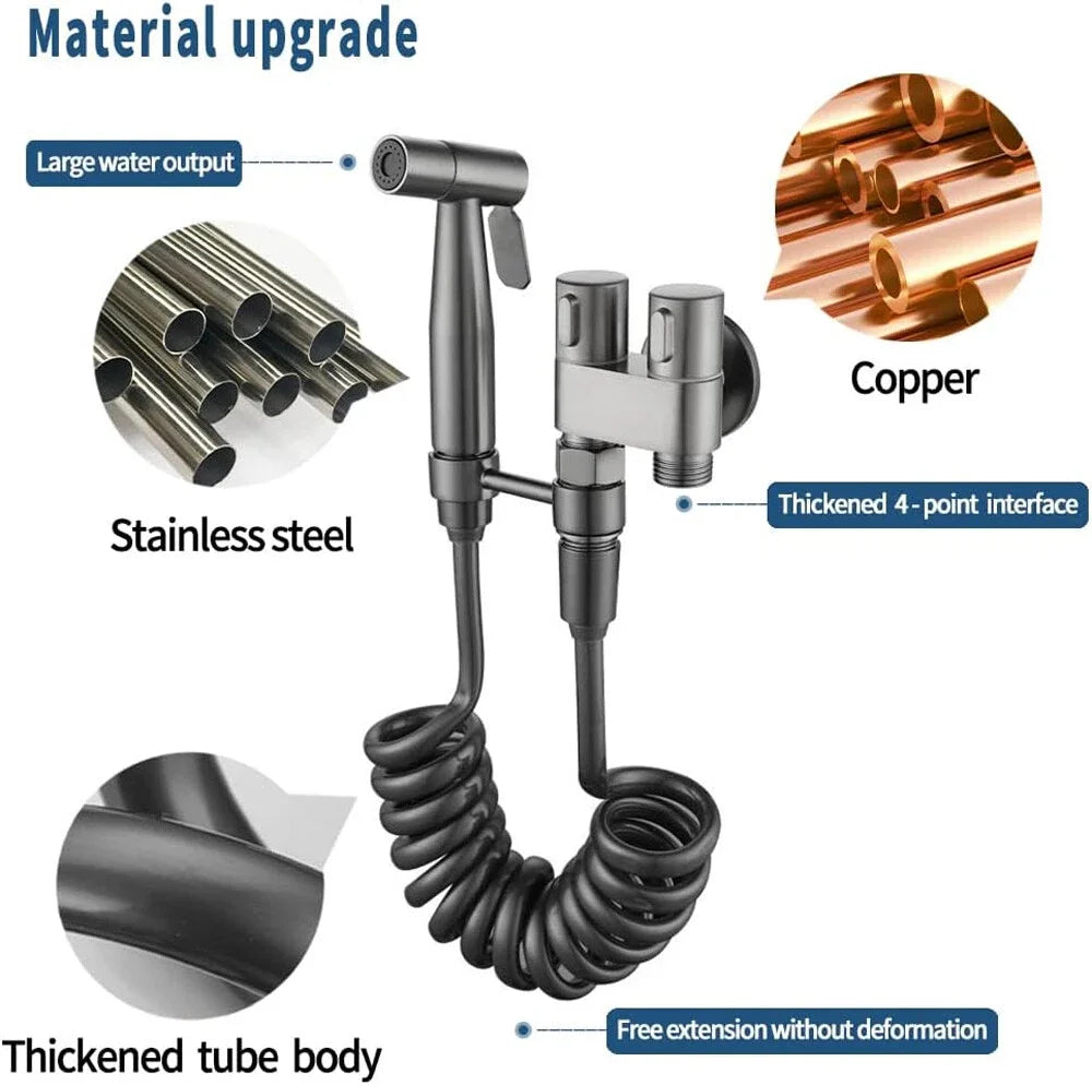 Toilet Shattaf Adapter Hose Bidet Spray Stainless Steel Handheld Shower Bidet Spray Wash Anal Douche Portable Cleaning Nozzle